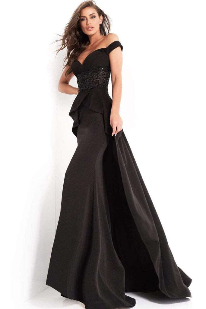 Jovani 04460 Off-Shoulder Dress with Embellishments and Overskirt - Prom