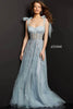 Jovani 04634 - A-Line Gown with Beaded Neckline and Tie Shoulder - Prom