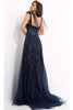 Jovani 04634 - A-Line Gown with Beaded Neckline and Tie Shoulder - Prom