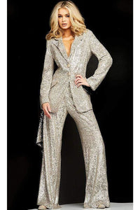 Jovani 04904 - Shiny Loose Contemporary Blazer - Prom