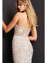 Jovani 04914 - Strapless Sequin Sheath Cocktail Dress