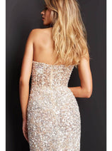 Jovani 04914 - Strapless Sequin Sheath Cocktail Dress