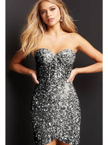 Jovani 04914 - Strapless Sequin Sheath Cocktail Dress
