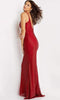 Jovani - 05057 V Neck Shiny Sheath Gown - Prom