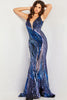 Jovani 05103 Sleeveless Sequin Appliqued Sheer Mesh Insert Prom Gown - Dress