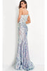 Jovani 05664 One Shoulder Iridescent Sequin Fitted Prom Dress - Dress