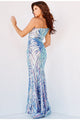 Jovani 05664 One Shoulder Iridescent Sequin Fitted Prom Dress - Dress