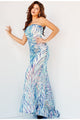 Jovani 05664 One Shoulder Iridescent Sequin Fitted Prom Dress - Dress