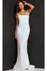 Jovani 05664 One Shoulder Iridescent Sequin Fitted Prom Dress - IRIDESCENT/WHITE / 00 - Dress
