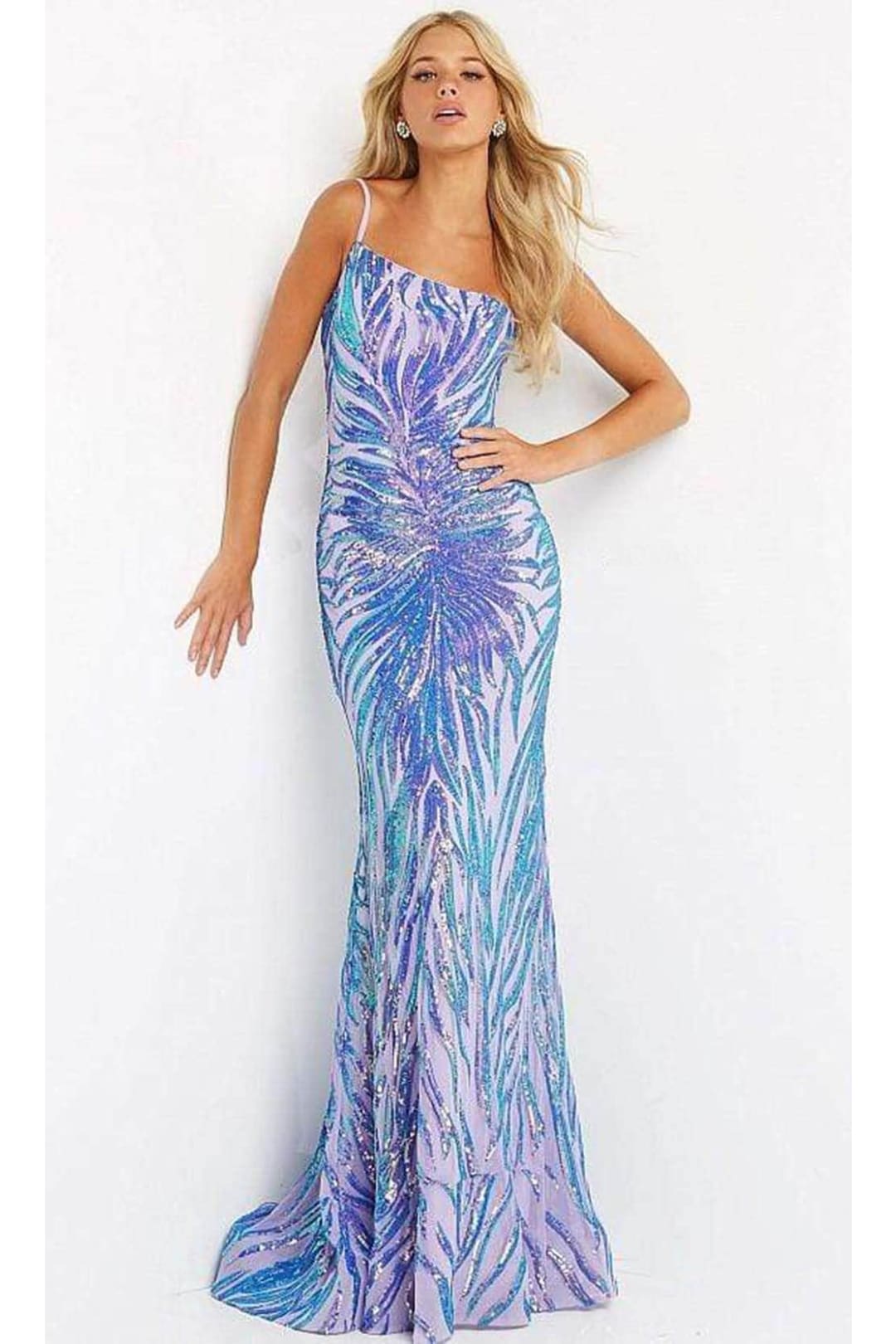 Jovani 05664 Sequin One-Shoulder Sheath Dress - Prom