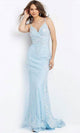 Jovani 05752 - Beaded Mermaid Gown with Plunging V-Neck - Prom