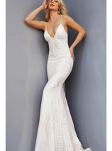 Jovani 05960 - Dazzling Glitter Prom Dress with Plunging V-Neck