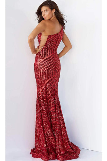Jovani - 06017 Geometric Sequined Gown - Prom