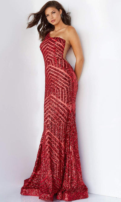 Jovani - 06017 Geometric Sequined Gown - Prom