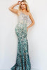 Jovani - 06469 Sequined Modest Prom Trumpet Dress - Prom