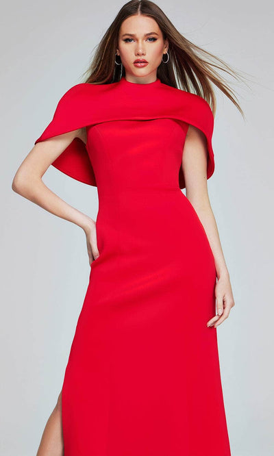 Jovani 06538 Evening Gown with High Neck and Cape Detail - Prom