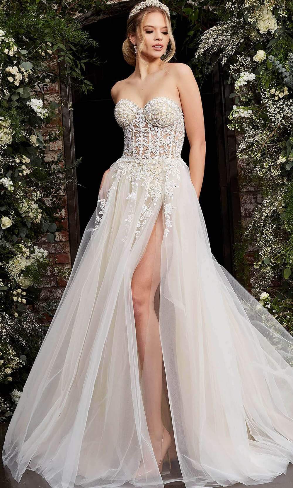 Jovani 06610 - Sweetheart Corset Bridal Gown - Off-White / 00 - Prom