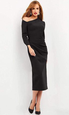 Jovani 06613 - Fit Dress with Asymmetric Side Ruche Detail