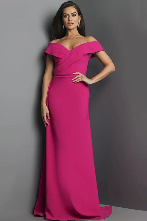 Jovani 06746 - Off-Shoulder A-Line Mother of the Groom Dress - Prom