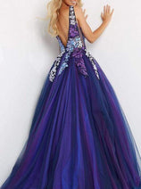 Jovani 06807 - Floral Gradient Embroidered A-Line Gown