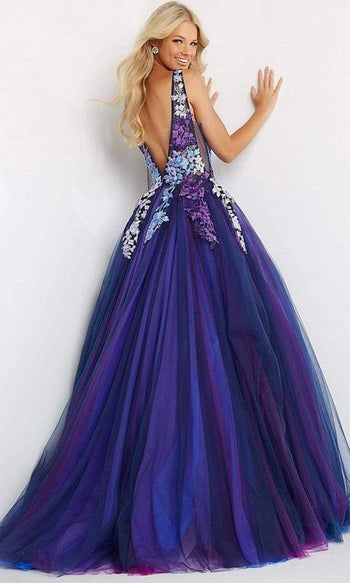 Jovani 06807 - Floral Gradient Embroidered A-Line Gown - Prom