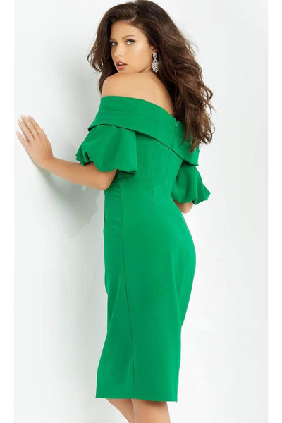 Jovani 06832 - Chic Off-Shoulder Puff Sleeve Dress - Prom