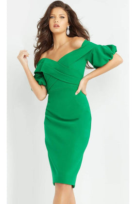 Chic Off-Shoulder Puff Sleeve Dress by Jovani