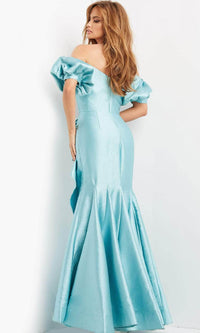 Jovani 07020 - Evening Dress with Puffed Sleeves and Ruffles - Prom