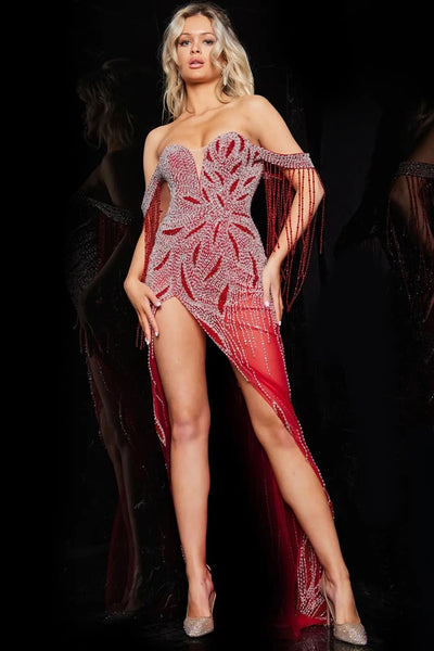 Jovani 07031 - Elegant Sleeveless Deep V-Neck Evening Gown - Prom