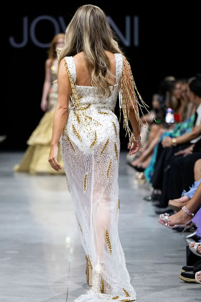 Jovani 07031 - Elegant Sleeveless Deep V-Neck Evening Gown - Prom