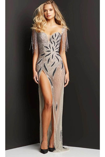 Jovani 07031 - Sleek Sleeveless Deep V-Neck Evening Gown - Prom