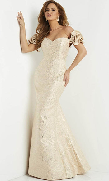 Jovani 07154 - Off-Shoulder Mermaid Evening Gown - Prom
