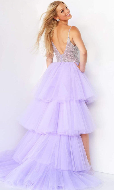 Jovani 07231 High-Low Tulle Gown with Beaded Accents - Prom
