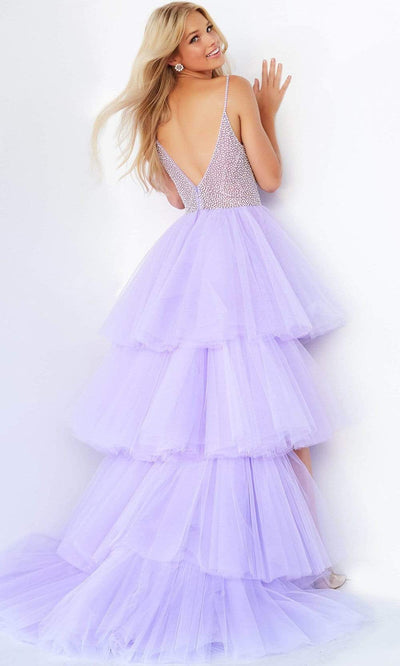 Jovani 07231 High-Low Tulle Gown with Beaded Accents - Prom