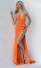 Jovani 07323 - Crystal Beaded Prom Dress with Plunging Neckline and High Slit - Prom