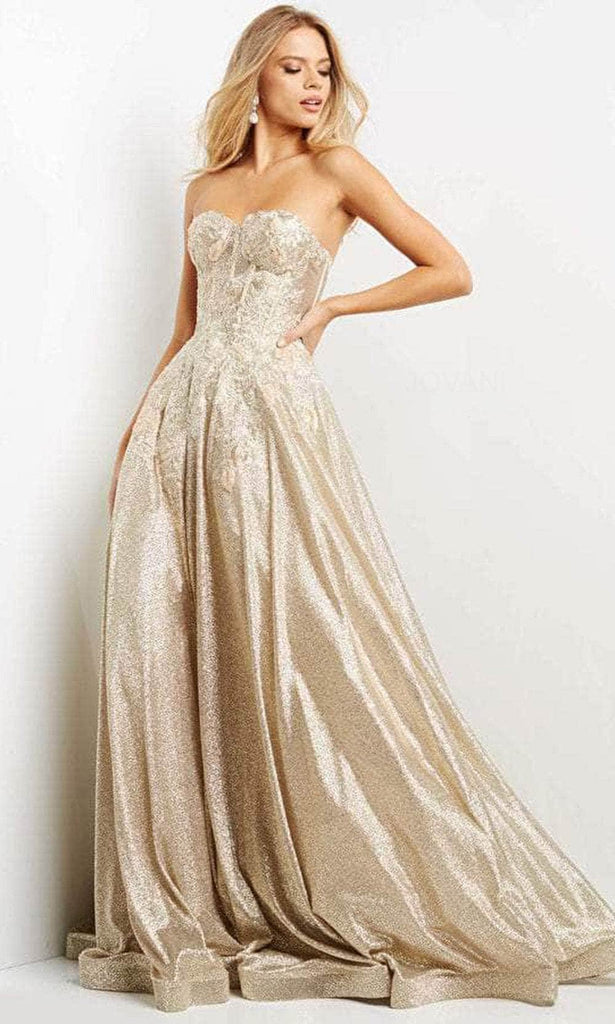 Jovani 07497 - Strapless Sweetheart Neckline Evening Gown - Prom