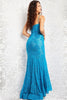 Jovani 07499 Dainty Strap Heat Set Stone Corset Mermaid Evening Gown - Dress