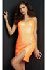 Jovani 07666 Lace Up Sequin Mini Hoco Dress