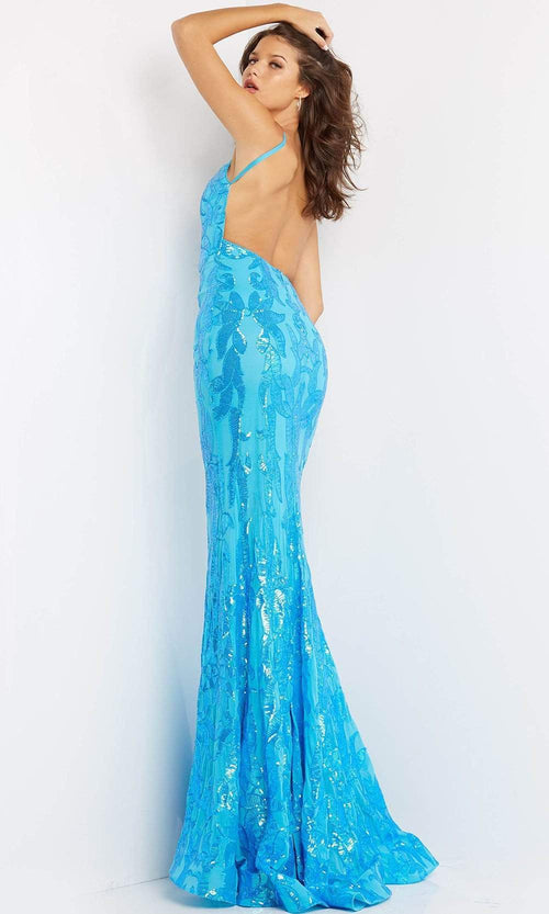 Jovani 07784 - Long Patterned Sequin Gown