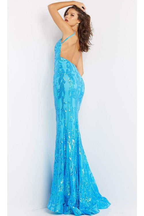 Jovani 07784 - Long Patterned Sequin Gown - Prom