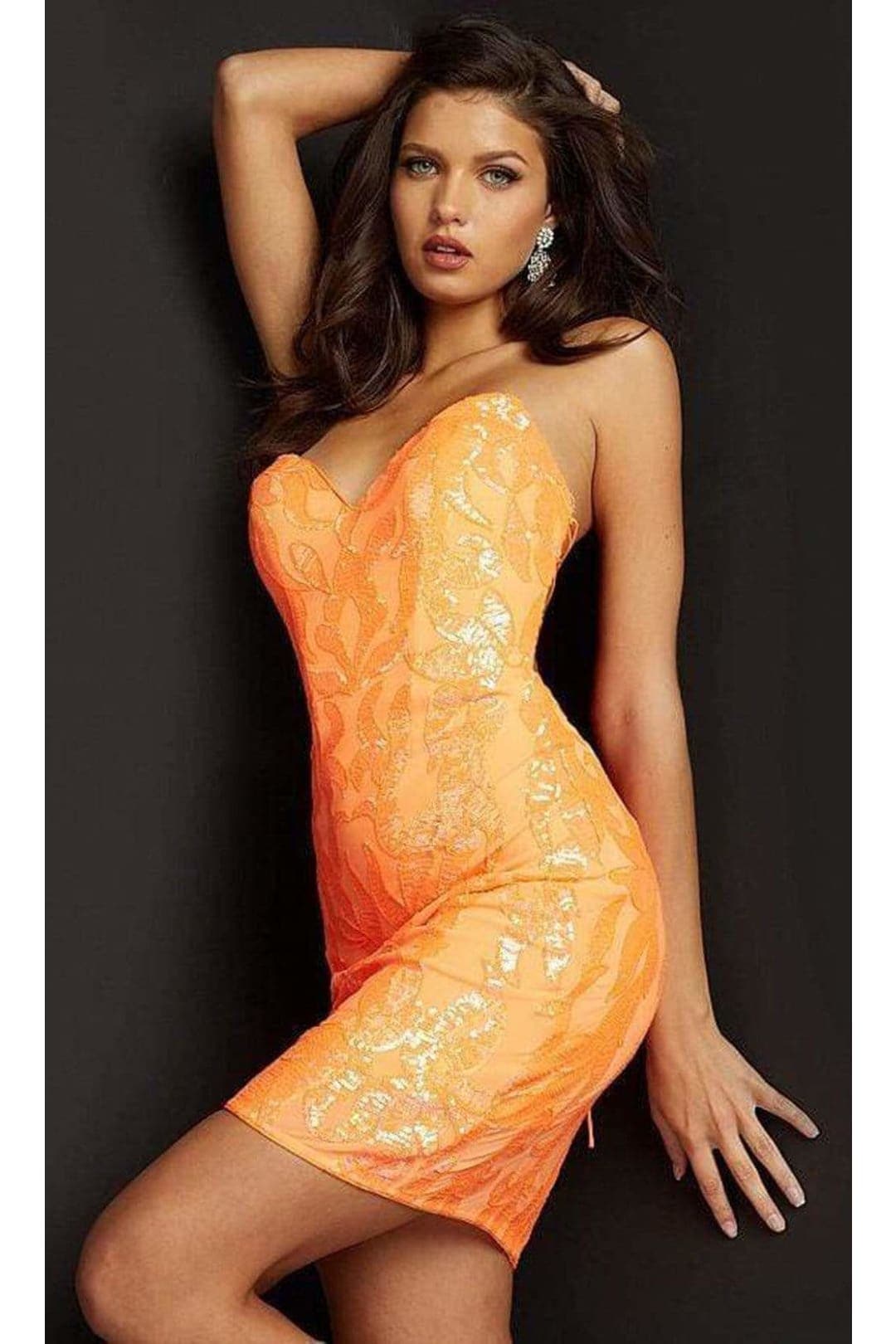 Cheap Short Orange Prom Dresses