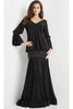 Jovani 07811 - Long Sleeve Evening Gown with V-Neckline - Prom