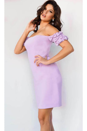 Jovani 07824 - Off-Shoulder Cocktail Dress with Bow Accent