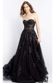 Jovani 07901 - Strapless Evening Gown - Black / 00 - Prom