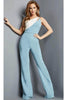 Jovani 08011 - Asymmetric Cutout Jumpsuit - Seafoam/Ivory / 00 - Prom