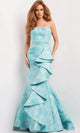 Jovani 08093 - Strapless Straight-Across Neckline Evening Gown - Prom