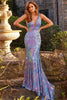 Jovani 08099 - Stunning Iridescent V-Neck Evening Gown - Prom