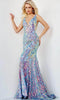 Jovani - 08099SC Evening Gown with Iridescent Sequins - Prom