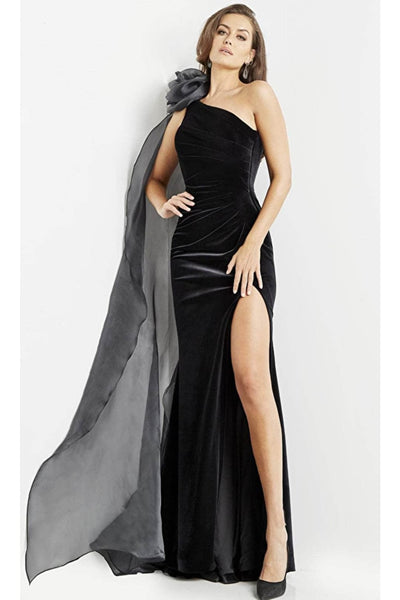 Jovani 08116 - Pleated Asymmetric Evening Dress - Prom
