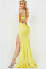 Jovani 08153 Spaghetti Strap Glitter Jersey Lace Up Back Prom Gown - Dress